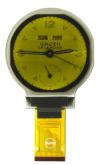128x128 Round Yellow OLED watch display. 128x128 Round Yellow OLED watch display.