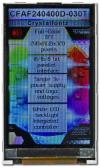 The CFAF240400D-030T is a 3.0 240x400 color TFT LCD display. Image as the camera perceives the display. The CFAF240400D-030T is a 3.0 240x400 color TFT LCD display. Image as the camera perceives the display.