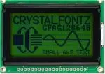 128x64 Yellow-Green Graphic LCD with Backlight, Front View, powered on.
