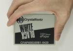 4.2 Black and white ePaper display, in hand to show size and perspective.