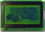 128x64 Yellow-Green Graphic LCD with Backlight,  Fron View, backlight off.
