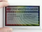 480x272 4.3-inch TFT LCD Display, Front View, in hand to show size and perspective, powered on.