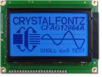The CFAG12864A-CFH-VN with full brightness Blue background. The CFAG12864A-CFH-VN with full brightness Blue background.