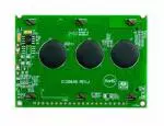 128x64 Yellow-Green Graphic LCD with Backlight,  Back View, powered on.