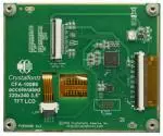 320x240 EVE TFT LCD, back view, powered on
