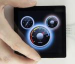 4-inch 480x480 capacitive touchscreen TFT Solution. Front View, in-hand to show size and perspective.