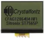 1.5 inch, 128x64 Graphic Transparent LCD Display. Front view, powered on.