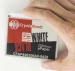 4.2 inch 3-color epaper display. In hand to show perspective.