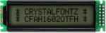 The CFAH1602O-TFH-ET is a dark on light gray character LCD display module ‒ front view, power off is still readable. The CFAH1602O-TFH-ET is a dark on light gray character LCD display module ‒ front view, power off is still readable.
