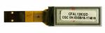 The CFAL12832D-BY is a 0.91 inch 128x32 yellow-on-black graphic OLED - back view. Unfolded ZIF tail is complete.