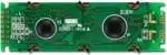 The CFAH1602O-TFH-ET is a dark on light gray character LCD display module ‒ back view.