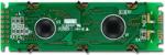 The CFAH1602O-TMI-ET is a white on blue character LCD display module ‒ back view. The CFAH1602O-TMI-ET is a white on blue character LCD display module ‒ back view.