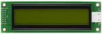 20x2 Character, with dark lettering on a yellow-green background. Front view, powered off. 20x2 Character, with dark lettering on a yellow-green background. Front view, powered off.