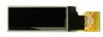 The CFAL12832D-CW is a 0.91 inch 128x32 white-on-black graphic OLED with I2C interface - front view, power off. FPC tail unfolded.