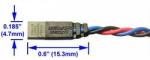 This image is a close-up of the DS18B20 sensor. The DS18B20 boasts 0.5 degree C absolute accuracy and 0.0625 degree C resolution. The WRDOWY17s cross section is the same as the DS18B20, allowing the sensor to be installed in space constrained locations.
The DS18B20 is identical to the DS1822 sensor with better accuracy, so the WRDOWY17 may be used to replace the DS1822, depending on the application. This image is a close-up of the DS18B20 sensor. The DS18B20 boasts 0.5 degree C absolute accuracy and 0.0625 degree C resolution. The WRDOWY17s cross section is the same as the DS18B20, allowing the sensor to be installed in space constrained locations.
The DS18B20 is identical to the DS1822 sensor with better accuracy, so the WRDOWY17 may be used to replace the DS1822, depending on the application.