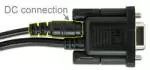 Detail of the connection between the 5v DC power supply to the Serial cable.