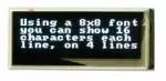 The CFAL12832D-CW is a 0.91 inch 128x32 white-on-black graphic OLED with I2C interface - front view, showing 16 characters on 4 lines. FPC tail not shown.