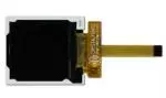 The CFAF128128B-0145T is a 1.44 inch 128x128 color TFT LCD display. Front view with unfolded tail.