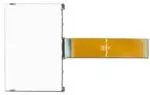The CFAO12864D3-TFH is a 128x64 dark on light gray LCD display  – back view, tail unfolded.