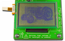 The pixels are small enough that a rudimentary gray scale may be achieved through dithering.