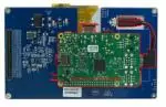 7 inch resistive touch LCD shown with raspberry PI, back view.
