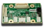 SCAB (System Cooling Accessory Board) for the advanced USB LCD modules CFA631 series and CFA635 series – top perspective view.