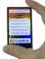 240x400 full-color TFT LCD display, in-hand to show perspective.