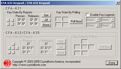 You can enable or disable key reporting, and query the keys by polling in the key dialog.