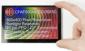 800x400 5inch TFT LCD, Front view, powered on, in hand to show size and perspective.