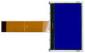 The CFAO12864D3-TMI is a 128x64 white on blue LCD display – front view, power off, tail unfolded.