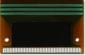 The CFAX12864U-NFH is a 128x64 dark on light gray LCD display. Close-up detail of FPC and contacts.