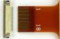 The CFAX12864U1-TFH is a 128x64 dark on light gray LCD display. Close up photo of the 18 pin FFC and OR754CT-ND Omron 18 pin ZIF connector from Digi-Key
