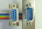 This is a close-up of the DB9 ends of the ribbon cable.