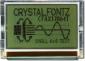 The CFAX12864T-TFH is a 128x64 dark on light gray LCD display – front view, power on, backlight off, tail folded.
