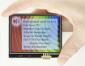 320x240 EVE TFT LCD, front view, powered on, in hand to show perspective.