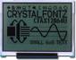 The CFAX12864U1-TFH is a 128x64 dark on light gray LCD display – front view, power on, backlight off, tail folded.