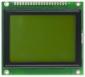 128x64 Yellow-Green graphic LCD, front view powered off, backlight off. 