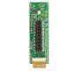 64x128 in-cell touchscreen graphic OLED display with a breakout board. back view, powered on.