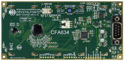 20x4 Character LCD, Dark Letters on Yellow-Green Background. Back view, showing interface selection button.
