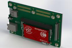 Photo-realistic rendering of the back side of the complete assembly from the 3D model.
