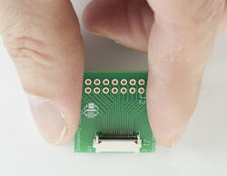 18-position ZIF breakout board. In hand to show size and perspective.