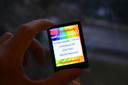 240x320 EVE Touchscreen TFT Module. In hand to show size and perspective.