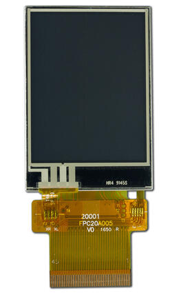 240x320 TFT with Touchscreen. Front view, powered off.