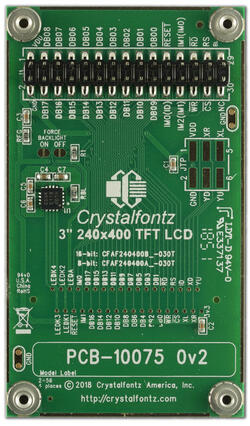 240x400 TFT LCD with carrier board this carrier board includes PEM nuts for easy mounting.