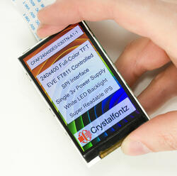 240x400 EVE TFT display, in hand to show size and perspective