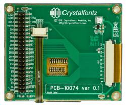 The carrier board for the CFAF320240F-035T-TS TFT display showing flex connections.