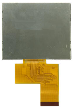 320x240 Full-color TFT display, back view, backlight on.