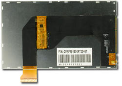 The CFAF480800FT2-040T is a 4.0 480x800 color TFT LCD display. Back view with unfolded tail.