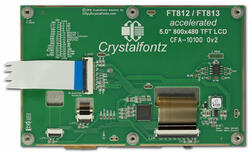 800x480 EVE development kit with touchscreen, back view.