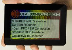 800x480 5 IPS TFT Display, in-hand to show size and perspective.